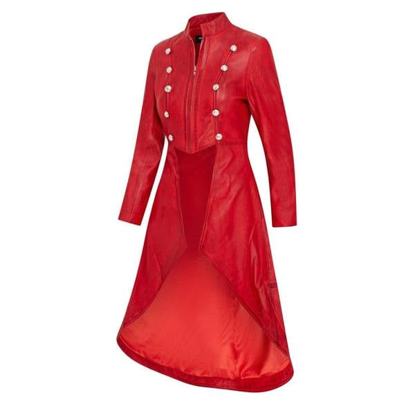 Infinity Leather Womens Gothic Full Length Edwardian Leather Coat - Atlanta