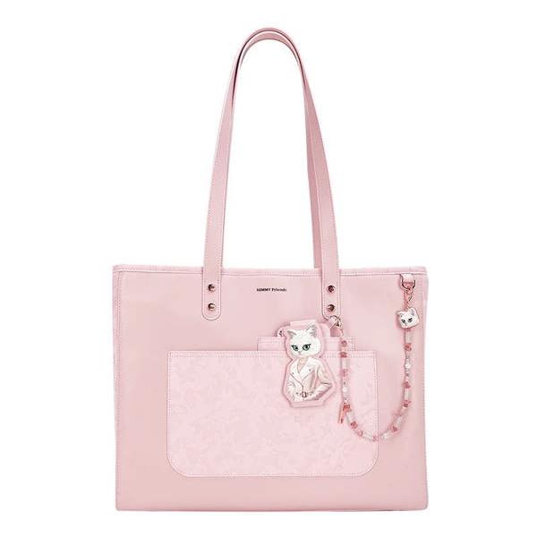 Nimmy Friends Nimmy Magnetic Fashion Series Combo White Cat Tote Bag Pink - N-CXMX-TTBZH-04