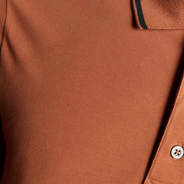 Lyle & Scott Brown Tipped Polo Shirt XS