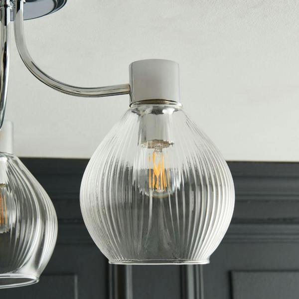 Pagazzi Lighting Hamilton 3 Light Polished Chrome Semi Flush Ceiling Light