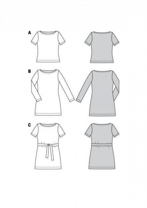 Burda Sewing Pattern 6087 Tops and Dresses For Women, 8-18 (34-44) - Easy