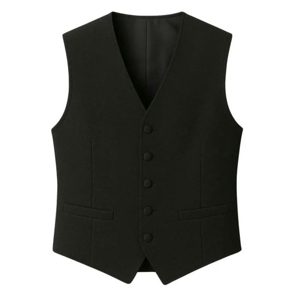 TruClothing Men's Plain Black Formal Waistcoat