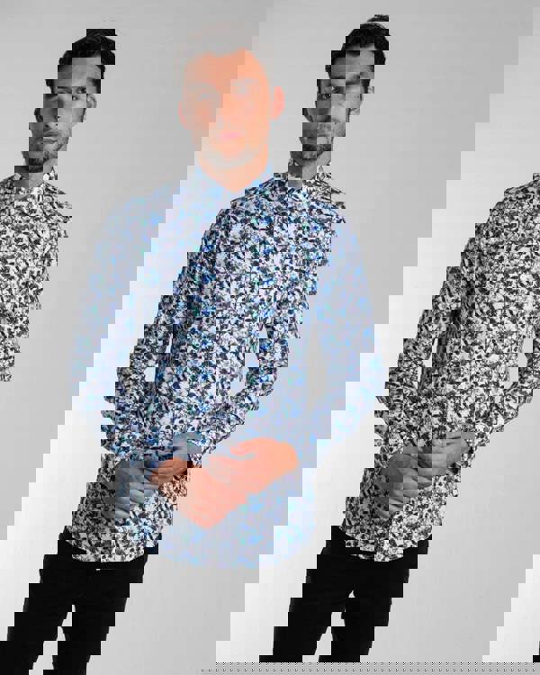 Steel & Jelly Limited Edition Blue Floral Print Long Sleeve Shirt