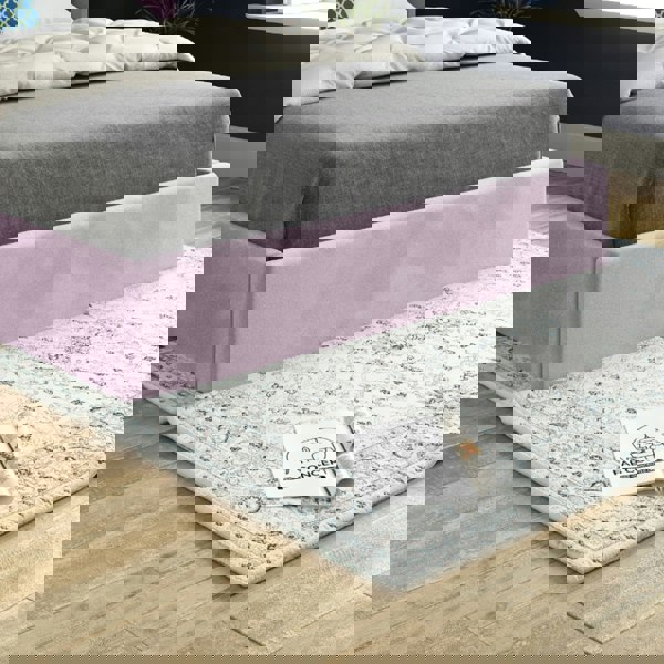 Casa Magna Rana Curved Top Winged Upholstered Soft Velvet Bed Frame - Pink