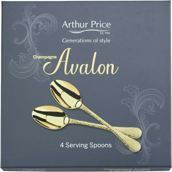 Arthur Price 'Champagne Avalon' Stainless Steel Gift Boxed Cutlery Set Of 4 Serving Spoons