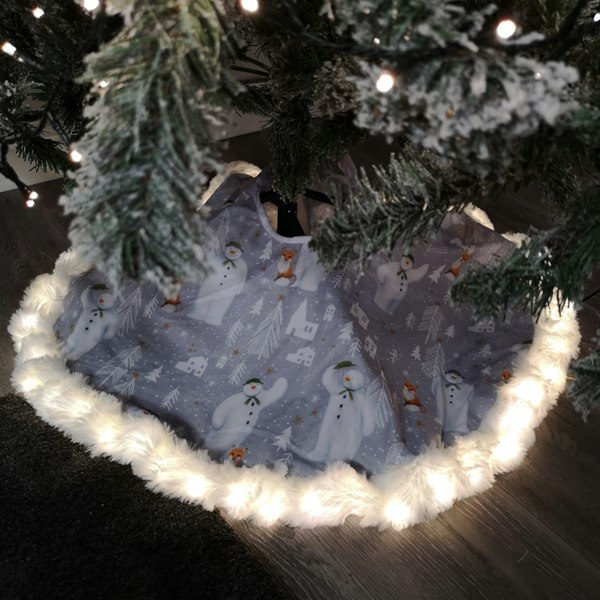 Samuel Alexander 90cm The Snowman™ USB LED Fabric Christmas Tree Skirt with Timer Function