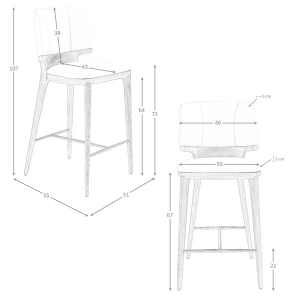 Angel Cerdá Cream Leatherette Stool 4208