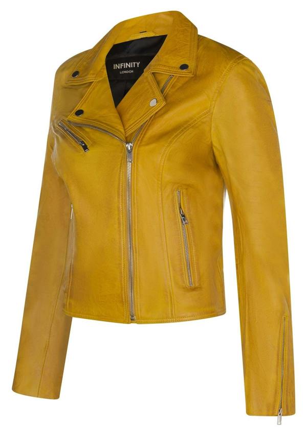Womens Classic Leather Brando Biker Jacket-Loughton - Upperclass Fashions 