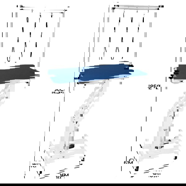 Monstershop White Hydraulic Grooming Table - Blue Table Top