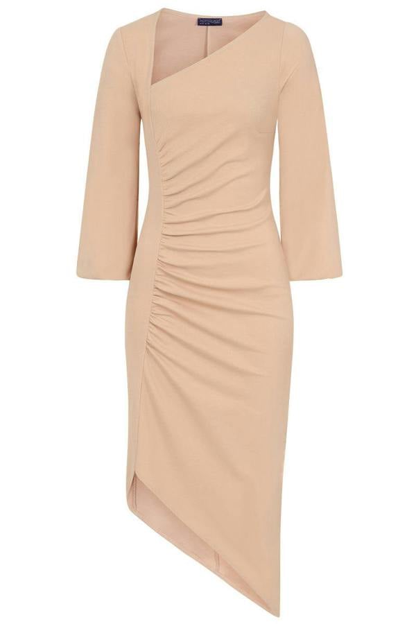 HotSquash Ruched Scuba Midi Dress