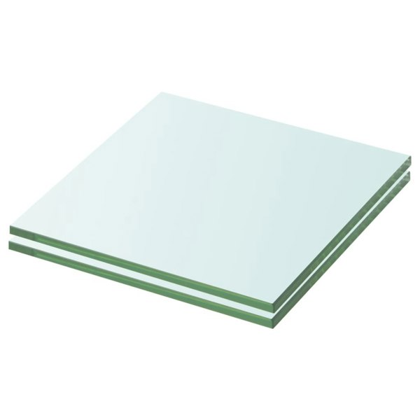 Berkfield Shelves 2 pcs Panel Glass Clear 20x15 cm