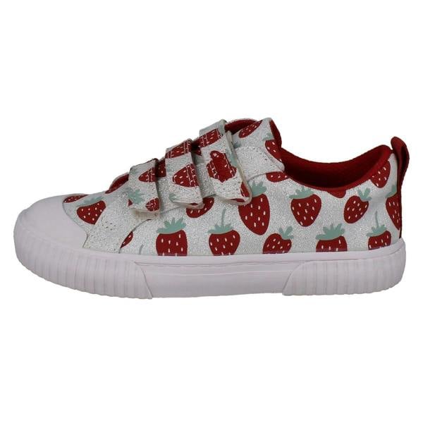 Clarks Girls Clarks Canvas Metallic Strawberry Design Shoes Foxing Fraise