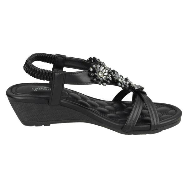 Savannah Ladies Savannah Mid Wedge Strappy Sandals F10792