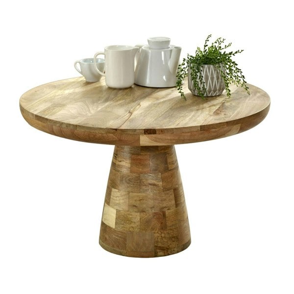 IH Design Valor Mango Wooden Round Coffee Table Mushroom Style