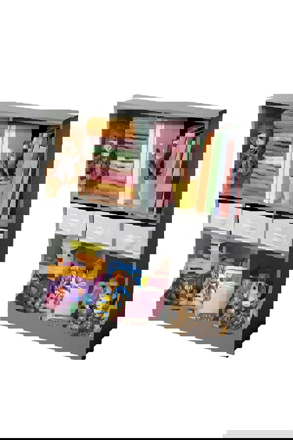 Living and Home Three Story Open Toy Clothing And Book Storage Cabinet