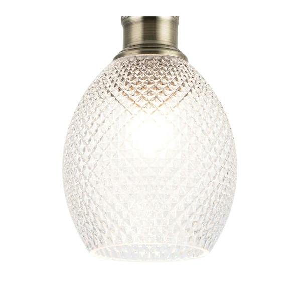 COSYLYTE Auburn Bathroom Faceted Glass Ceiling Flush Light