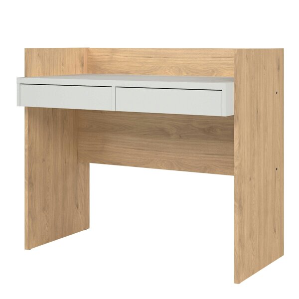 Wyld Haus Billabong Jackson Hickory Oak and White Wood Desk 2 Drawers