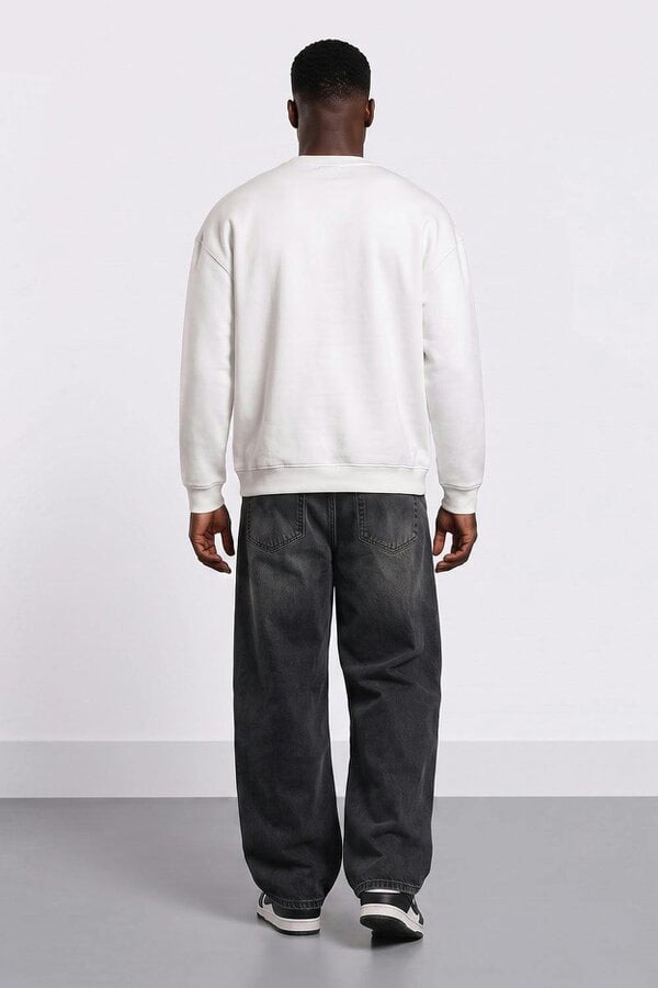 London Attitude Relaxed Fit Collegiate Graphic Sweatshirt in Red