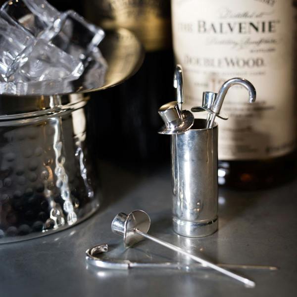 Culinary Concepts Set of Six Top Hat & Cane Olive Picks with Holder