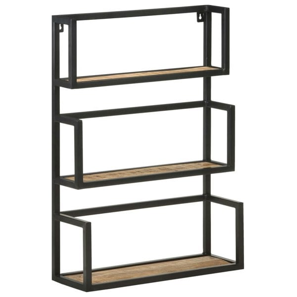 Berkfield Wall Shelf 60x20x85 cm Rough Mango Wood