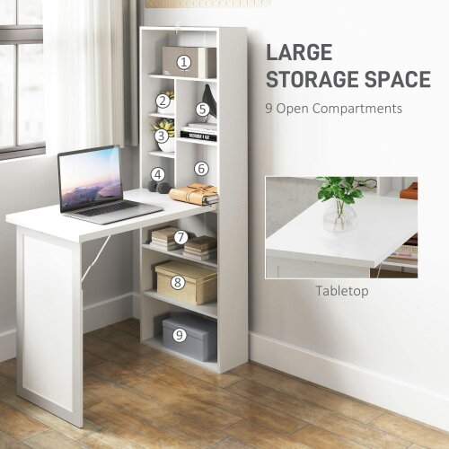 Wyld Haus Larono 98cm White 3 Section Work Desk With Writing Board And Storage