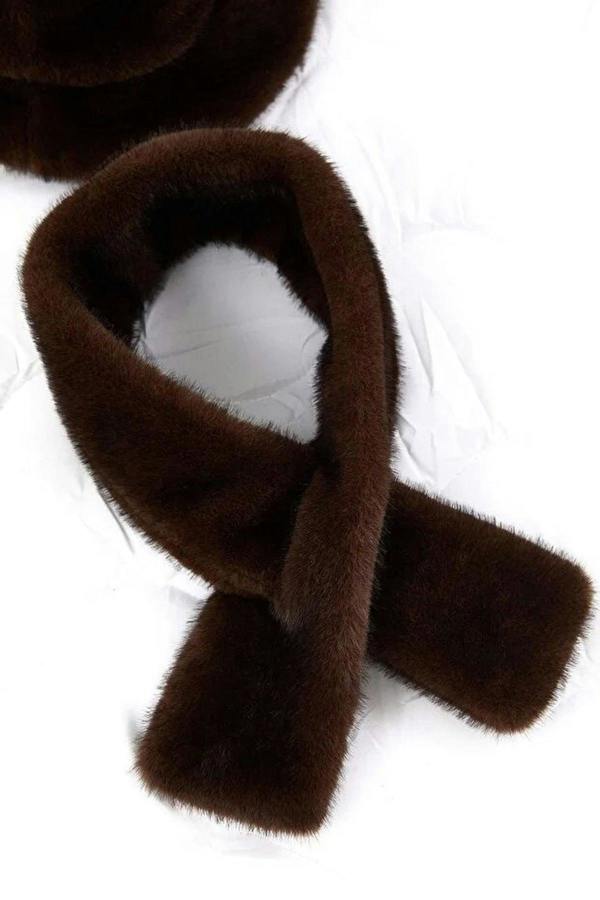 WOVCOR 2-Piece Fur Scarf-Hat Knit Set