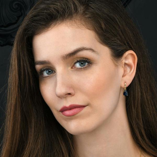 namana Gold Plated Blue Pear Drop Earrings