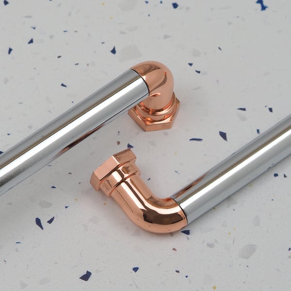 Handle & Home Copper & Chrome Industrial Handles