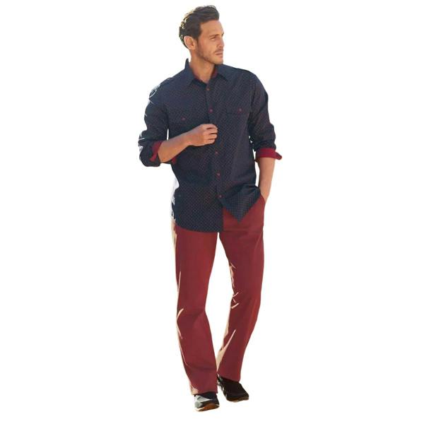 Atlas For Men Mens Twill Plain Stretch Chinos - Brick Red