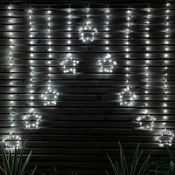 Samuel Alexander 1.2m Cool White LED Star Curtain Lights Christmas Decorations