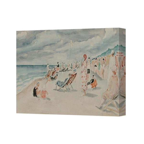 Benjamin Tate Design Beach Scene Canvas Print With Sunbathers And Umbrellas