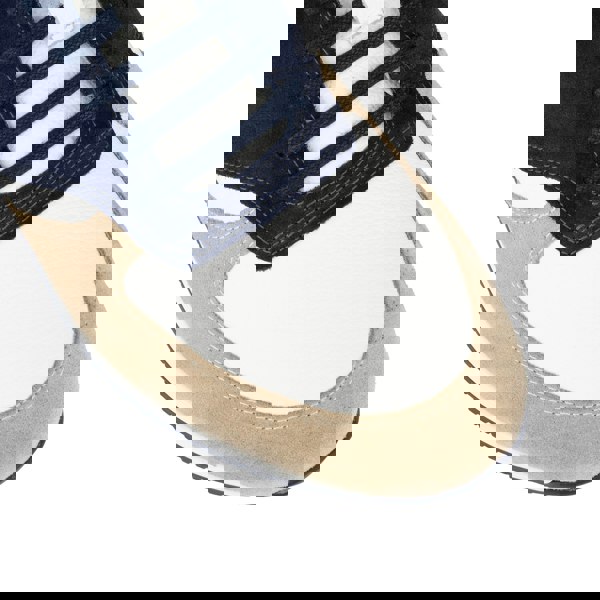 Embassy London San Francisco - Navy & White & Cream - Men's lace-up leather & suede trainer