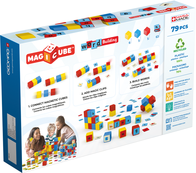 Geomag Magicube  Magnetic Shapes Word Builder - 79 Pieces