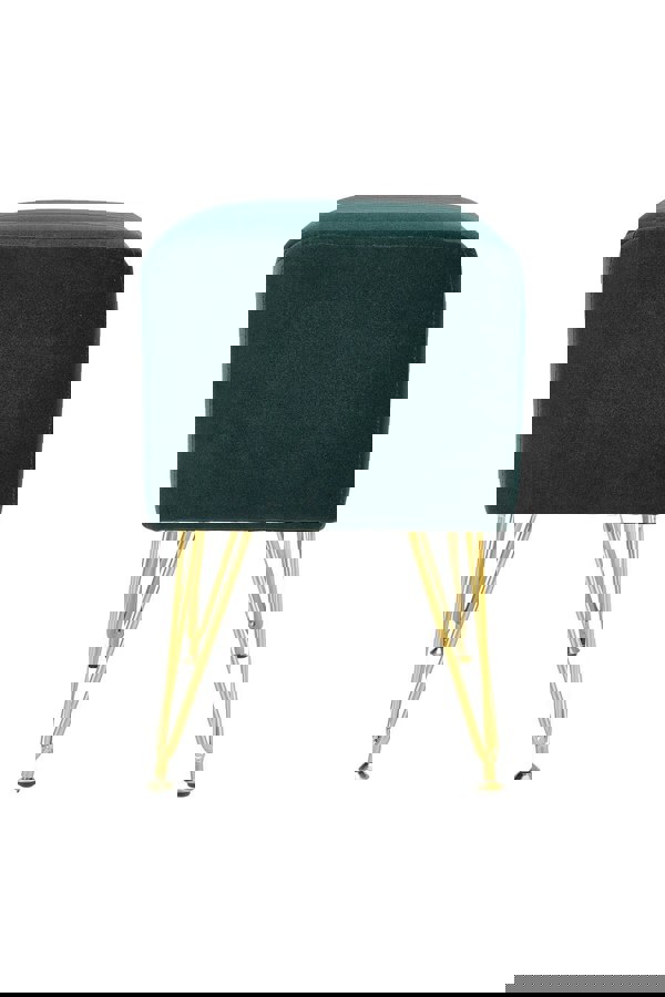 Living and Home Soft Channel Velvet Stool with Gold Legs