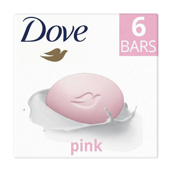 Dove Pink Moisturising Beauty Cream Bar for Soft & Smooth Skin 6 x 90g, 5 Pack