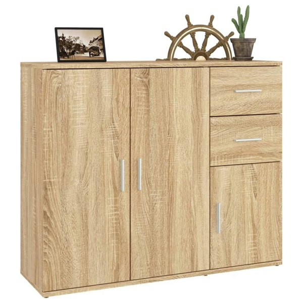 Berkfield Sideboard Sonoma Oak 91x29.5x75 cm Engineered Wood
