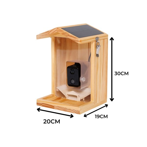 Callow Retail Wooden Bird Feeder with AI Bird Detection Camera