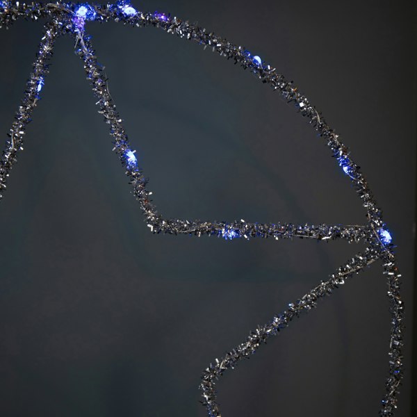 Samuel Alexander 49cm Battery Powered Light up Christmas Silver Star Ball with Twinkling Blue LEDs