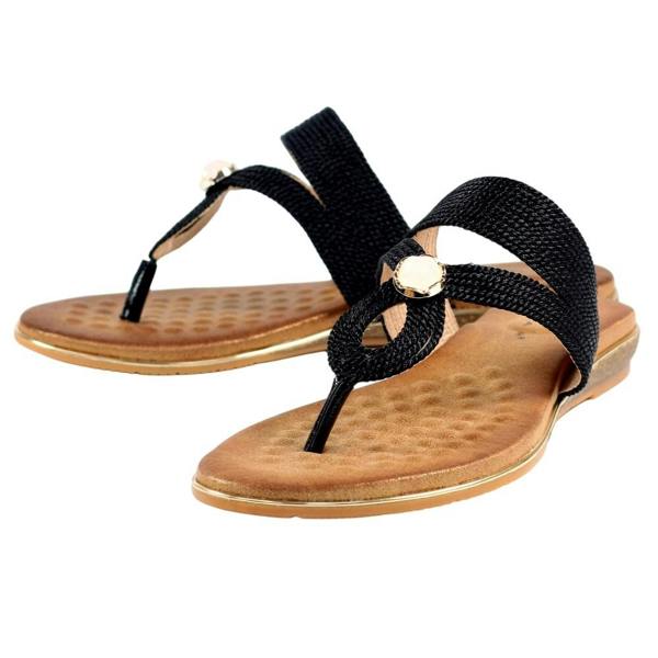 Lunar Womens/Ladies Ezra Sandals - Black