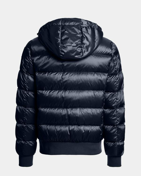 Parajumpers Pharrell Mens Hooded Down Bomber Jacket - Blue Navy 316 | CHO | Designer Mens Bomber Jackets