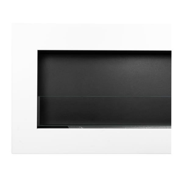 BIOFireplacesGMT Bioethanol Fireplace Wall Mounted 900x400 White Matt with Glass Ventless