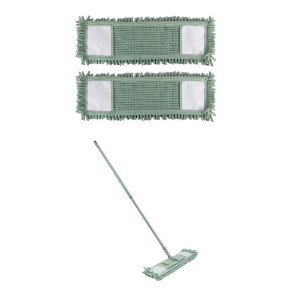 JVL Extendable Chenille Mop With 2 Replacement Heads - Green