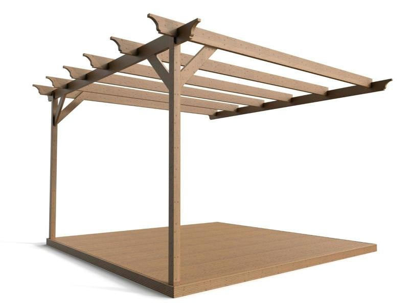 Arbor Garden Solutions Wall Mounted Pergola and Decking Kit Champion Design