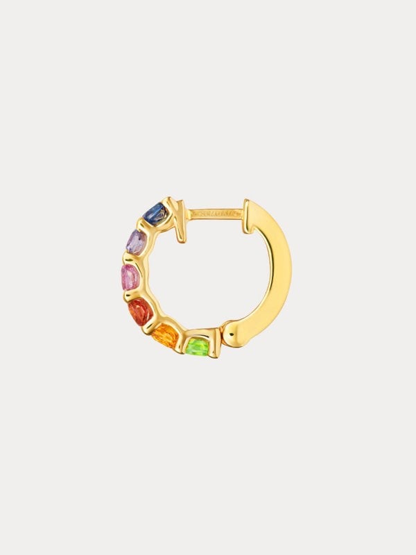 Gemdaia Chunky Rainbow Sapphire Hoop