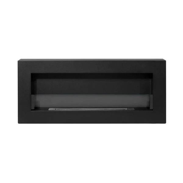 BIOFireplacesGMT Biofireplace Modern Wall Mounted Fireplace 900x400 Black Structural Matt with Glass