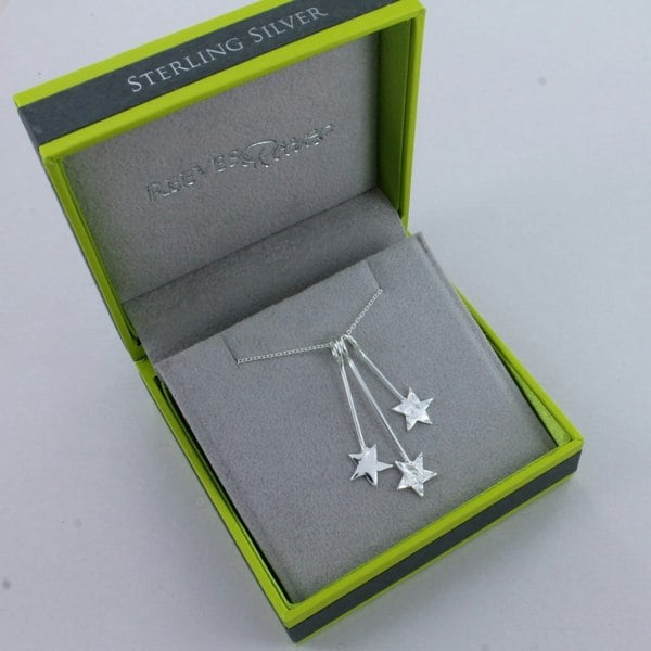 Sterling Silver Trio Star Necklace - Reeves & Reeves