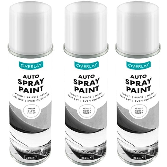 Overlay 3X Overlay Gloss White Auto Professional Spray Paint 250ml