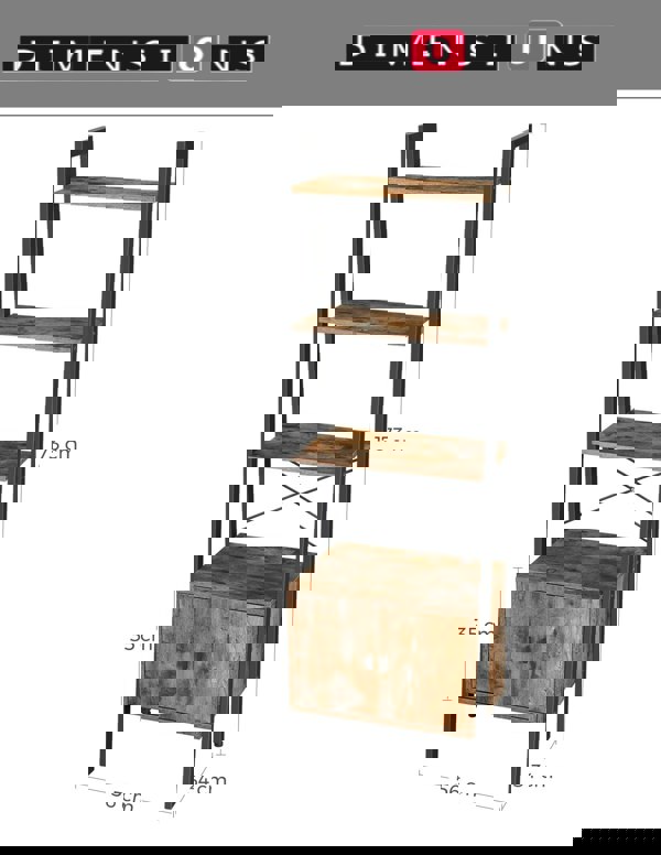 Modcraft Industrial 4-Tier Shelf Ladder with Cupboard