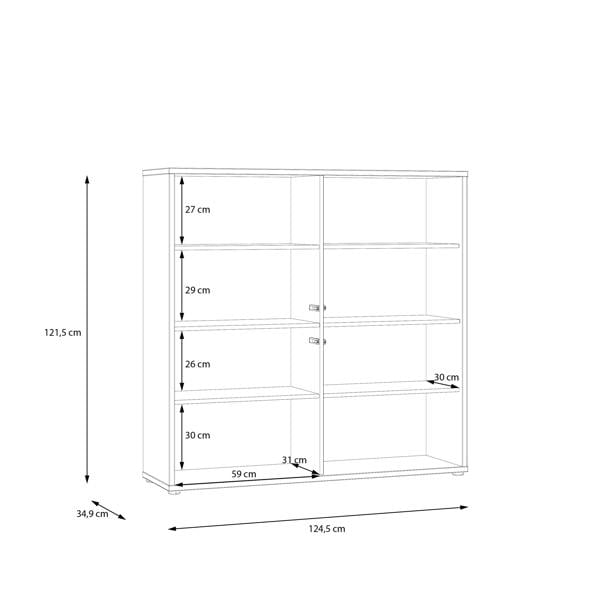 Furniture To Go Alice Springs 4 Door Large Storage Cabinet with Push-to-Open Doors in Sand