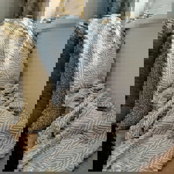 Cotton and Olive Merich Cotton Chevron Throw Blanket